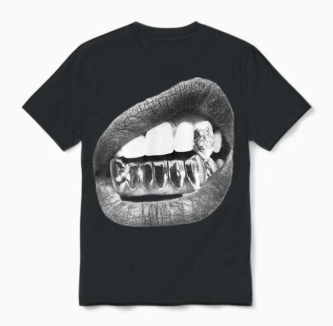 Teeth T-Shirt, Black Unisex T-Shirt in Black