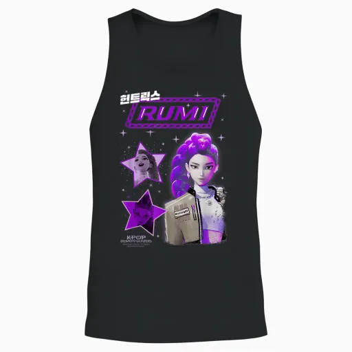Kpop Demon Hunters Huntrix Rumi Popstar Unisex Tank Top - Black