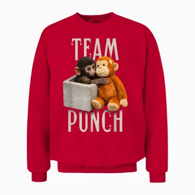 Baby Monkey Punch Team Punch Unisex Sweatshirt - Red
