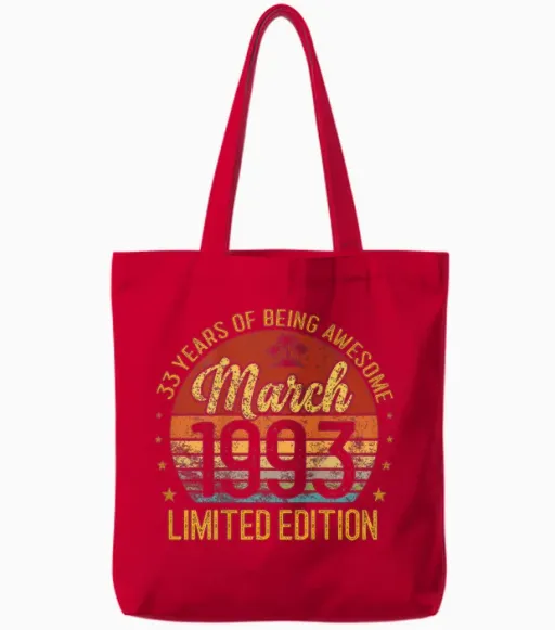 à L'arrière - Rétro - Vintage - Mars 1993-33 Ans Tote Bags in Red