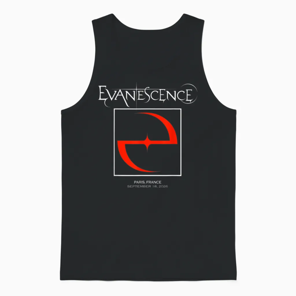Evanescence 2026 World Tour Paris Unisex Tank Top in Black