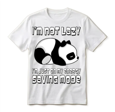 Saving Mode Panda Unisex T-Shirt - White