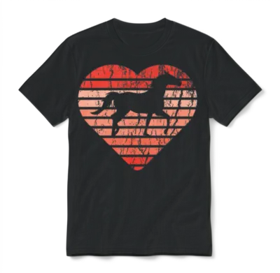 Horse Valentine Clothing Gift for Him Her Horse Unisex T-Shirt - Black