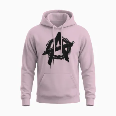 Grunge Anarchy Symbol 2.0 T-Shirt, White, S Unisex Hoodie - Light Pink