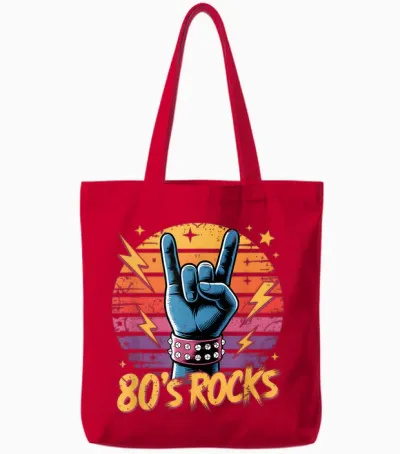 Vintage 80s Rock Bands 80s Party Retro Music Band Tote Bags - Red
