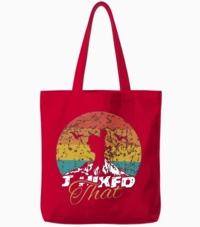 I Hiked That Funny Hiking Backpacking Camping Tote Bags - Red