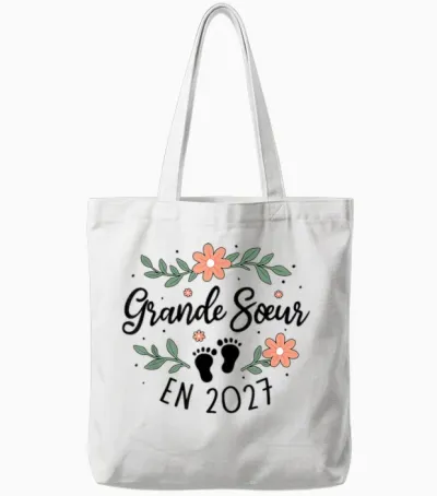 Future Grande Sœur 2027 Annonce Bébé Tu Vas être Grande Sœur Tote Bags - White