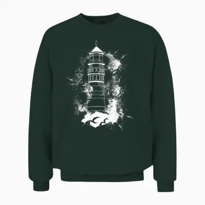Lighthouse T-Shirt Sea Light Seagulls Coast Harbour Maritime Lighthouse, Black, S Unisex Sweatshirt - Forest