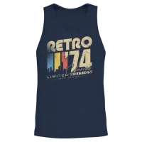 Retro 1974 Classic Jahrgang Geburtstag Geschenk Unisex Tank Top - Navy – 2