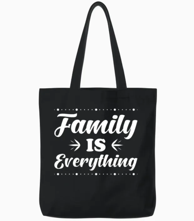 Family Inspiration Quote Text Design Family Is Tote Bags in Black