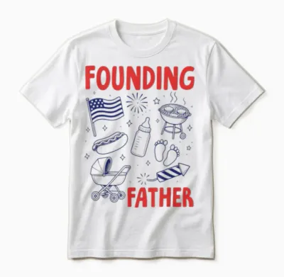 Fathers Day Pregnancy Announcement Baby Founding Fathers Unisex T-Shirt - White