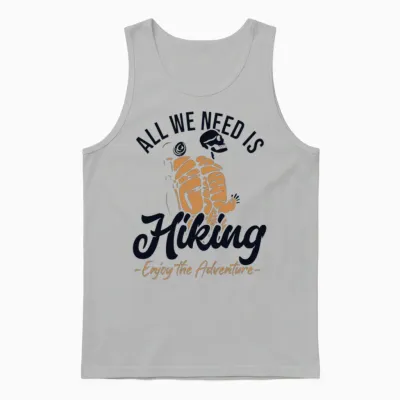 Hiking Enjoy the Adventure Backpacking Outdoor Unisex Tank Top - Ash