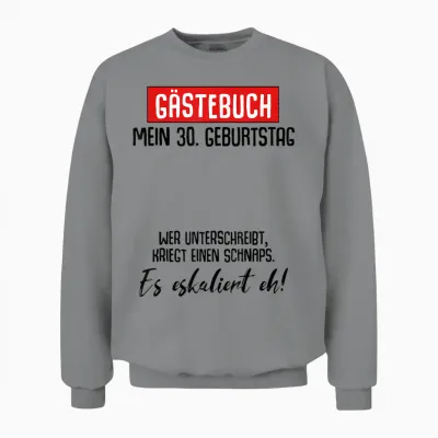 30. Geburtstag Mann Frau 30 Jahre 1996 Deko Lustig Geschenk Unisex Sweatshirt - Sport Grey