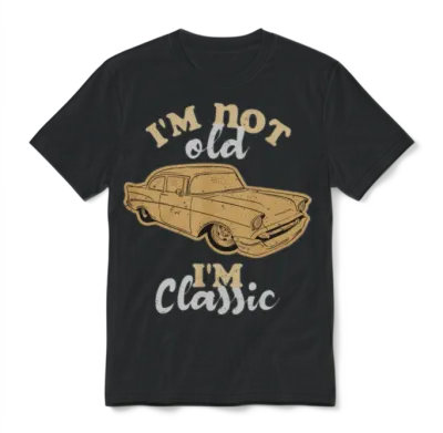 I'm Not Old I'm Classic Funny Car Graphic Unisex T-Shirt - Black