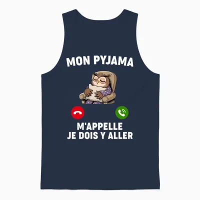 Humor Pajamas M'appelle Nap Night Bed Go Sleep Hour Unisex Tank Top - Navy