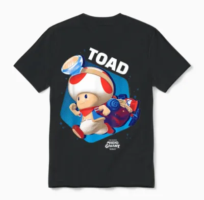 The Super Mario Galaxy Movie Toad Galactic Run Unisex T-Shirt - Black