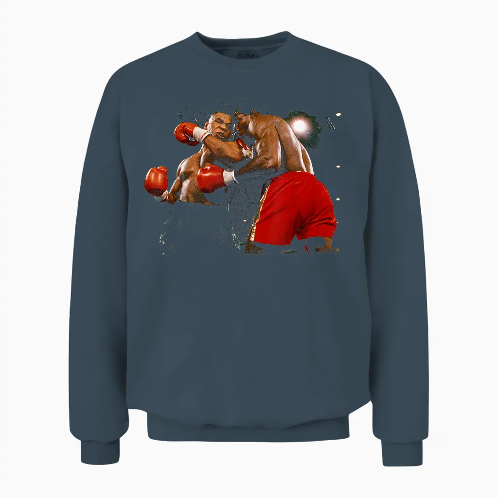 Mike Tyson Frank Bruno Fighting for Heavyweight Championship 1989 T-Shirt, Black, S Unisex Sweatshirt in Dark Heather