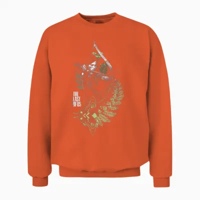 The Last of Us Ellie with Moth and Leaves Video Game Unisex Sweatshirt - Orange