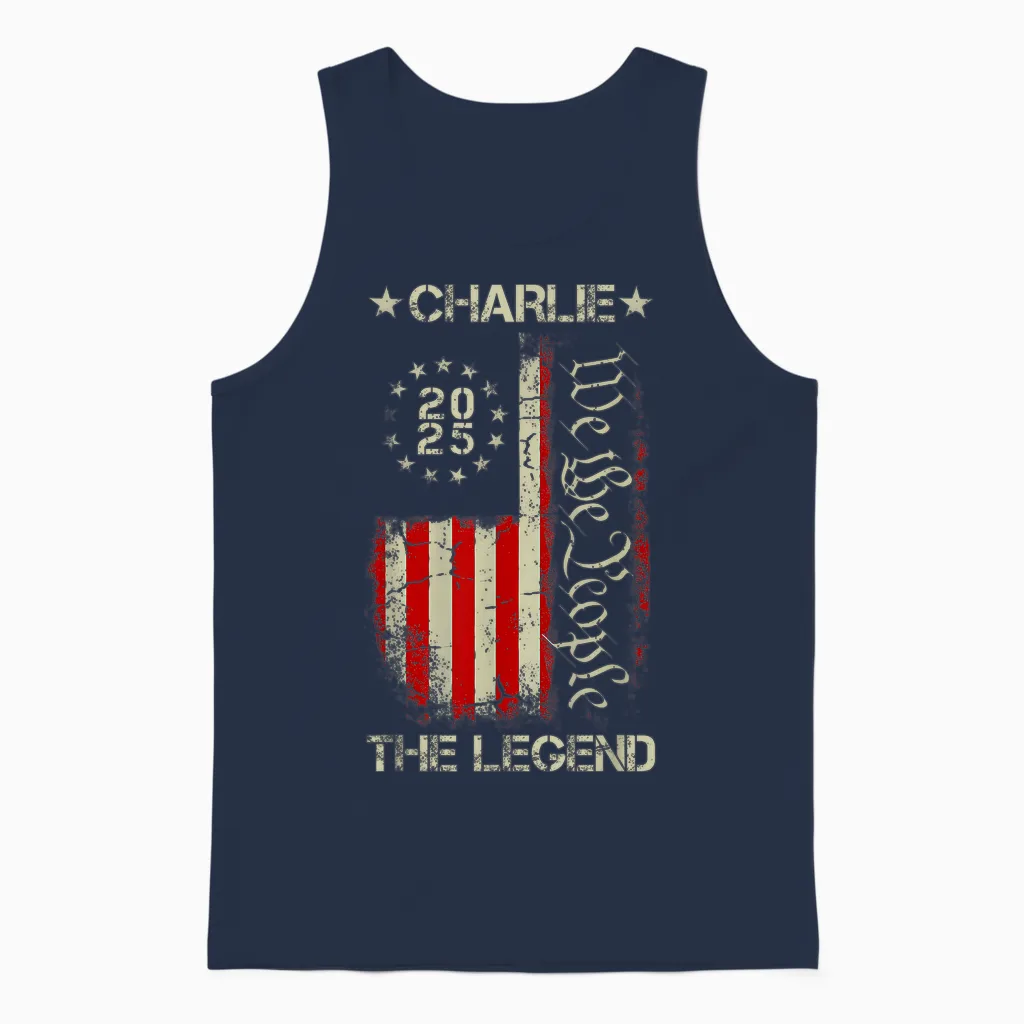 Charlie the Legend Vintage Retro Unisex Tank Top in Navy