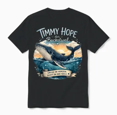 Timmy Hope Buckelwal Wal Meer Ozean Natur Design Unisex T-Shirt - Black