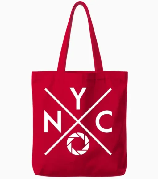 Ny Hardcore Photographer Photography Gift Tote Bags in Red