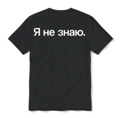 I Don't Know | Russia, Russian Words, Cyrillic Unisex T-Shirt - Black