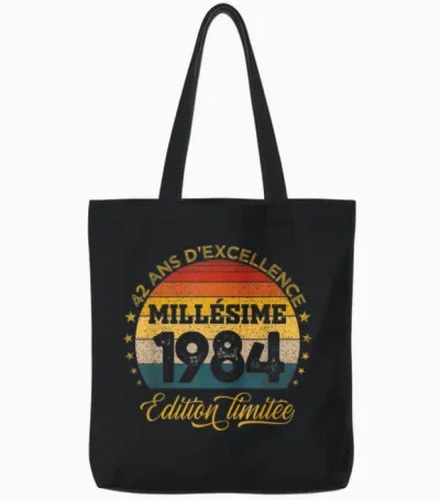 42 Years Anniversary Man Vintage 1984 Made in 1984 Tote Bags - Black