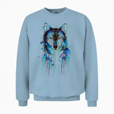 Blue Wolf Unisex Sweatshirt - Light Blue