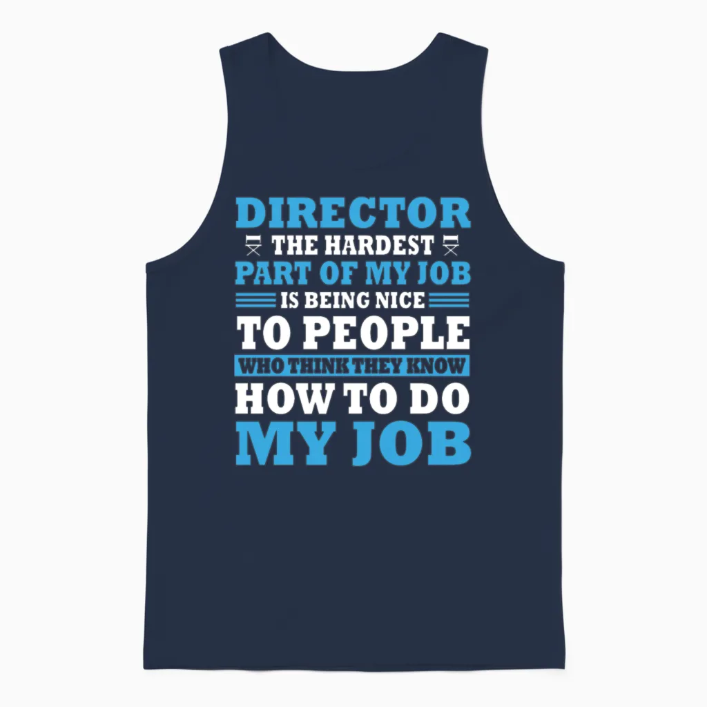 Funny Film Director Saying Unisex Tank Top in Navy