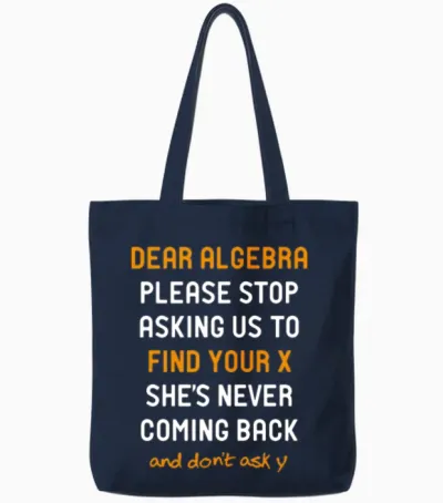 Dear Algebra Tote Bags - Navy