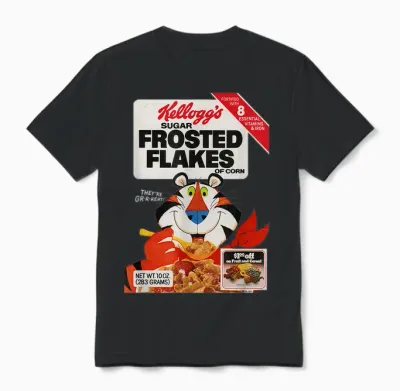 Kellogg's Frosted Flakes 1980er Müslibox Tony Der Tiger Unisex T-Shirt - Black