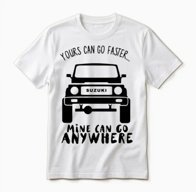 Suzuki Samurai Humorous Unisex T-Shirt in White