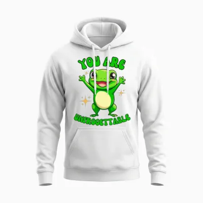 You Are Unfrogettable Cute Frog Unisex Hoodie - White