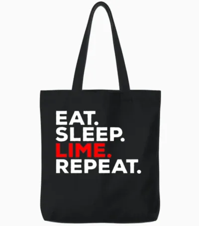 Eat Sleep Lime Repeat - Trinidad and Tobago Tote Bags - Black