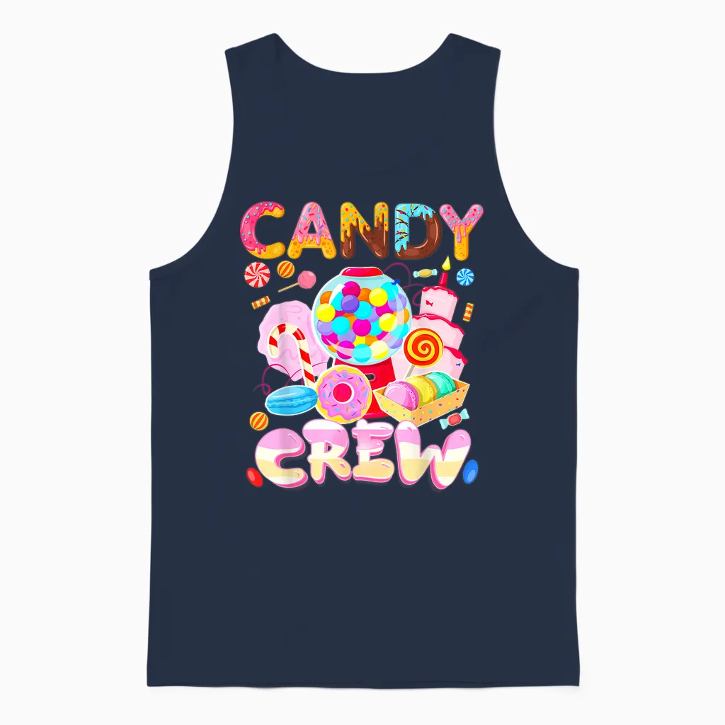 Candy Land Candy Crew Party Halloween Costumes Adult Women Unisex Tank Top in Navy