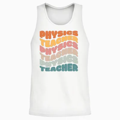 Physics Teacher Vintage Retro Unisex Tank Top - White