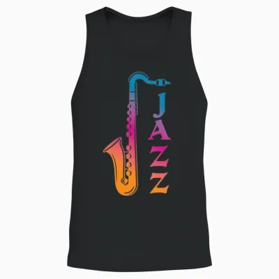 Jazz Retro Unisex Tank Top - Black