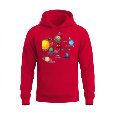 Solar System Planets Astronomy Space Science Girls Unisex Hoodie - Red