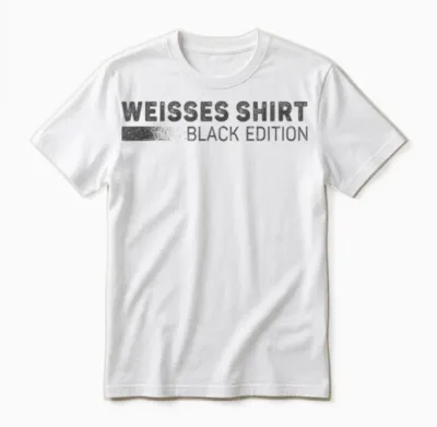 White Shirt Black Edition Funny Slogan T-Shirt, Black Unisex T-Shirt - White