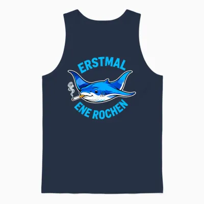 Ersmal Ene Rochen Lustiges Raucher Wortspiel Rauchen Unisex Tank Top - Navy
