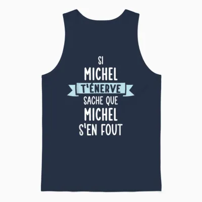 Gift Man Humour Name Personalized Michel T-Shirt, Black, S Unisex Tank Top - Navy