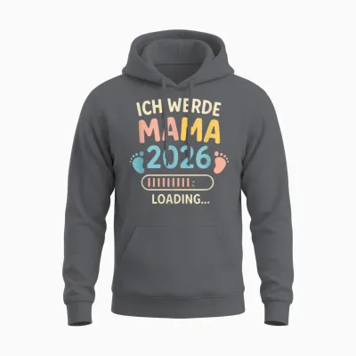 Ich Werde Mama 2026 Loading... - 2025 Loading Unisex Hoodie - Charcoal