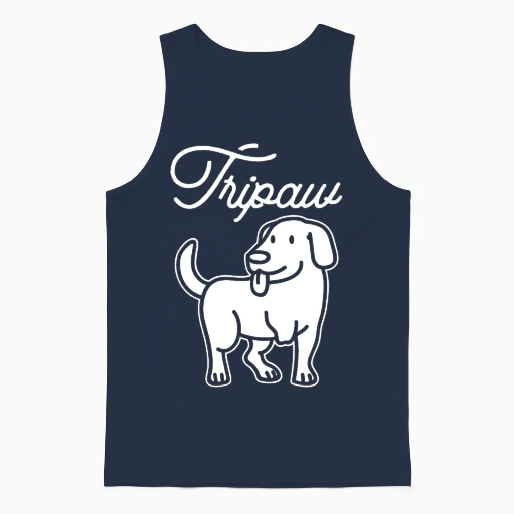 Tripawd Dog - Lovers Unisex Tank Top in Navy