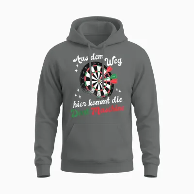 Aus Dem Weg Hier Kommt Dart Machine T-Shirt, Black, S Unisex Hoodie - Graphite Heather
