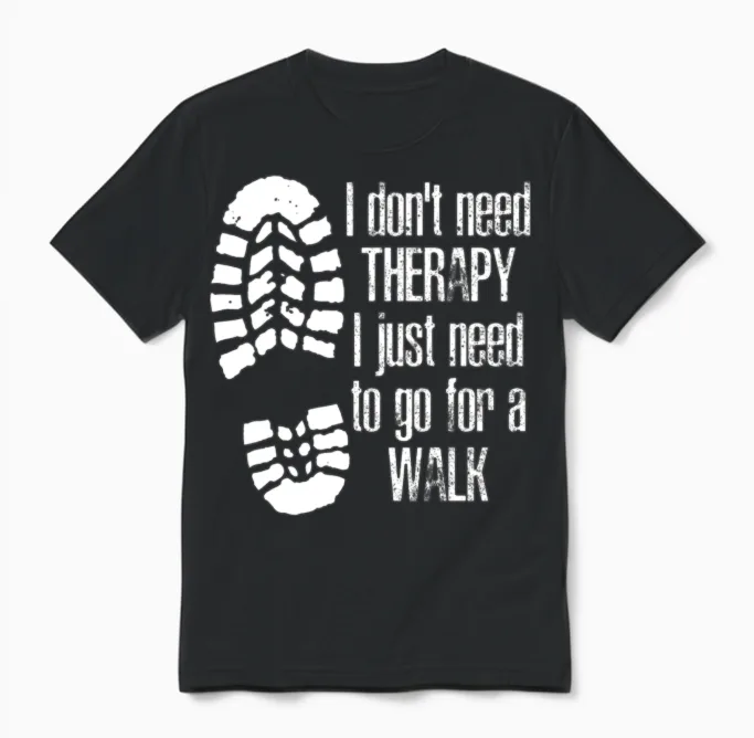 Outdoor Hiking Walk Walking Hike Unisex T-Shirt in Black