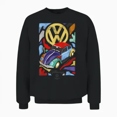 Volkswagen Beetle Fauvism Colorful Art Unisex Sweatshirt - Black