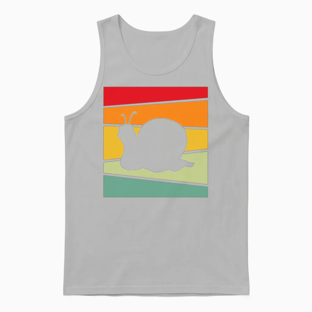 Snail Retro Unisex Tank Top in Ash