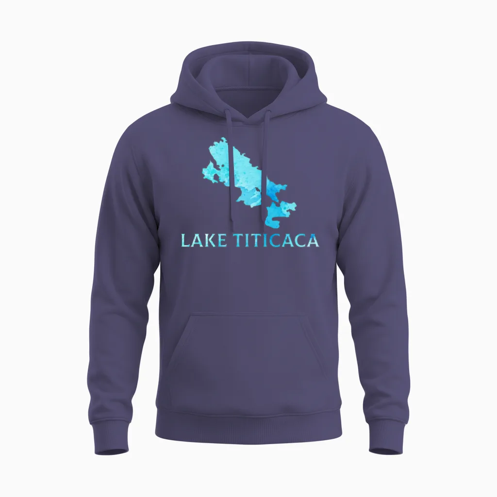 Lake Titicaca, Vintage Lake Titicaca Unisex Hoodie in Heather Sport Dark Navy