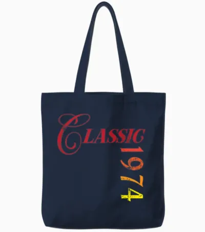 1974 Vintage 50th Birthday Tote Bags - Navy