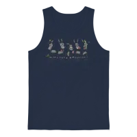 Donkey Smart Wise Lazy Kiss Dumb Unisex Tank Top - Navy – 1